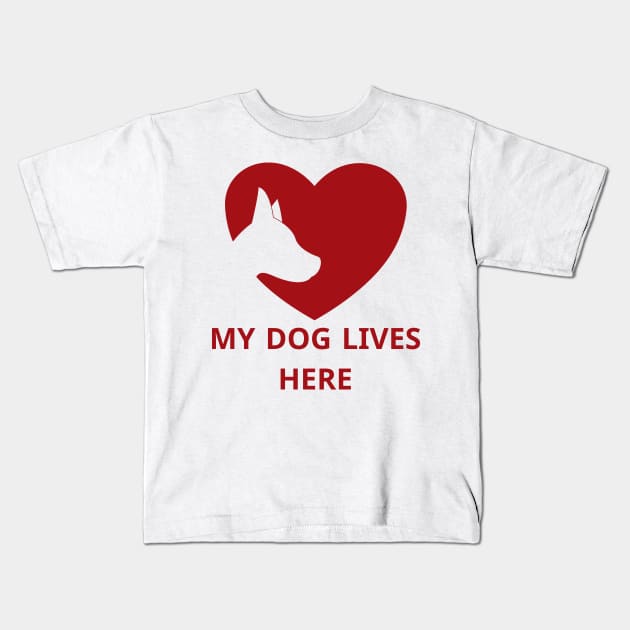 my dog lives here Kids T-Shirt by rayanammmar